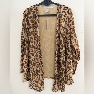 Chico's Tan Mesh Topper Women’s Size Large